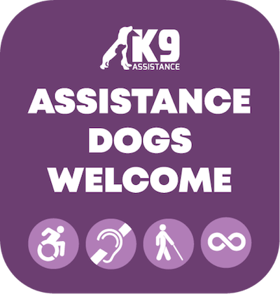 K9 - Welcome sign for Assistance Dogs Friendly Businesses