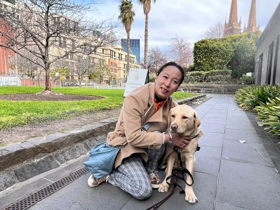 K9 Assistance Executive Director with her assistance dog, Elke